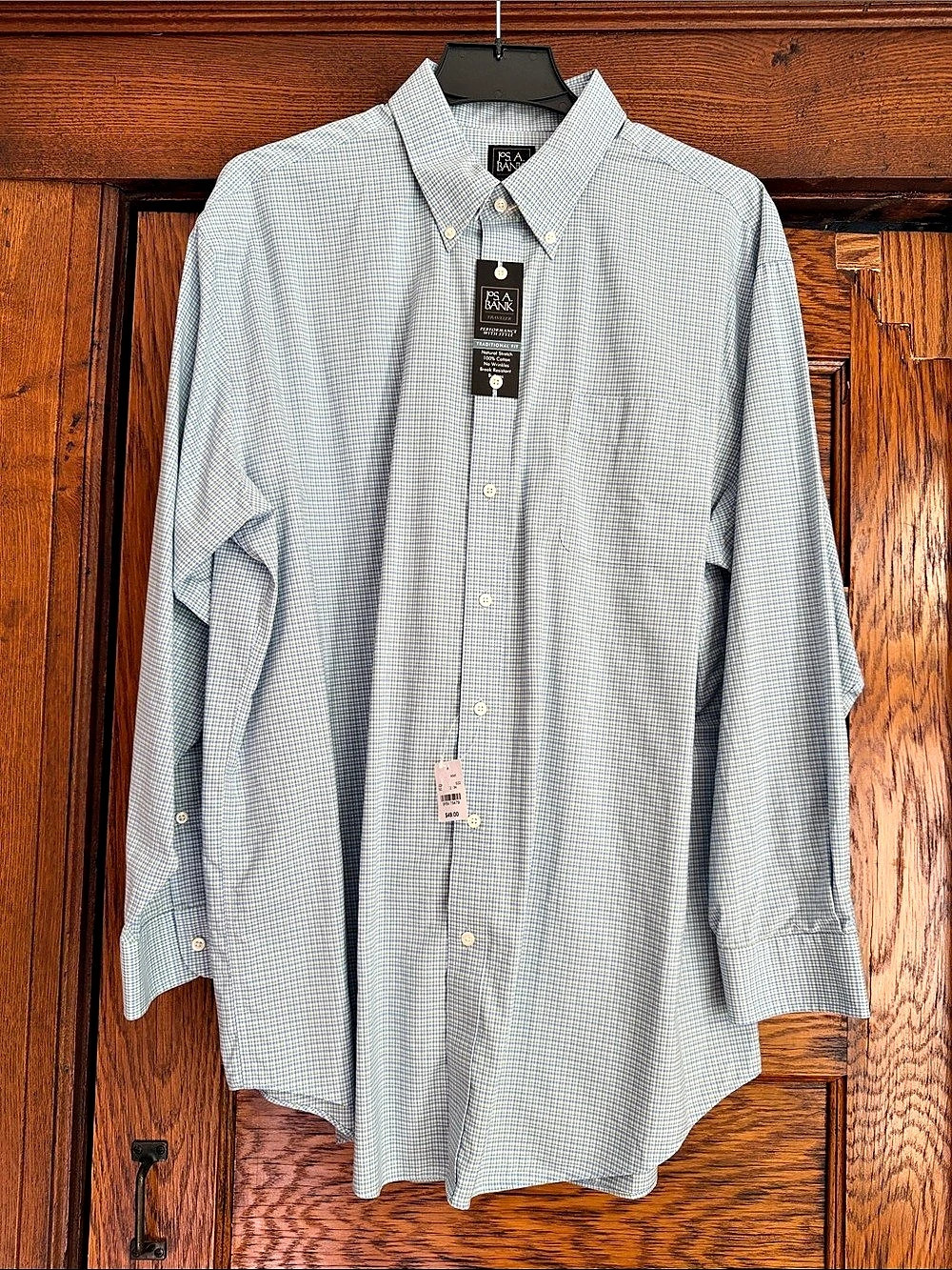 Jos. A. Bank Traveler Collection Traditional Fit Check Dress Shirt Checkered